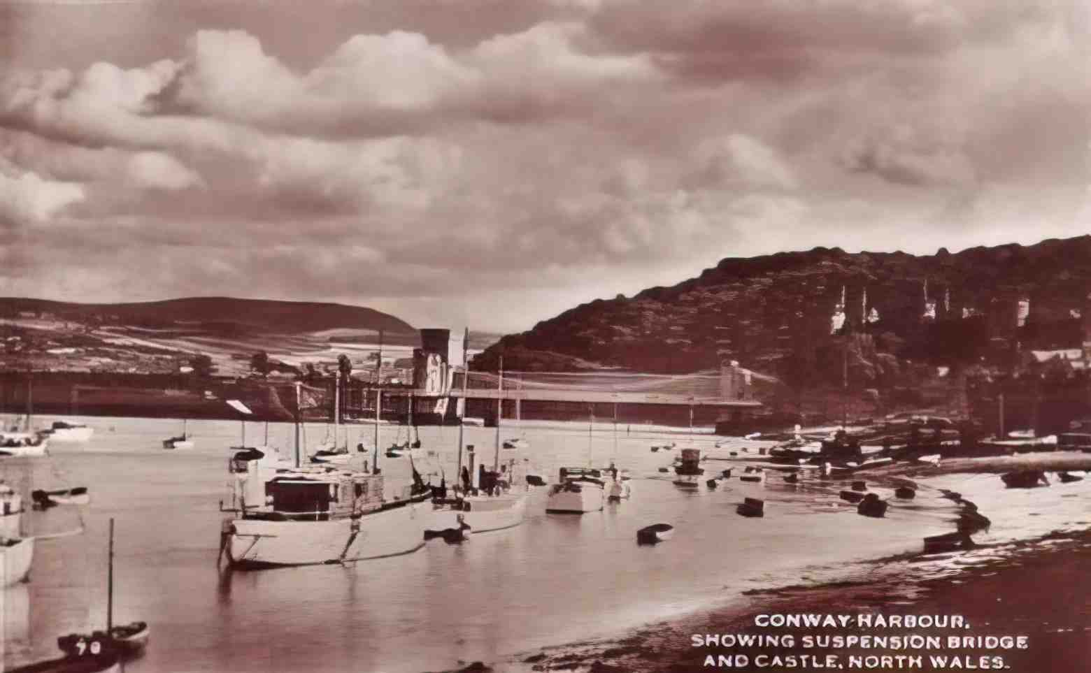 Caernarfonshire Conway Harbour Vintage A4 Photo Print