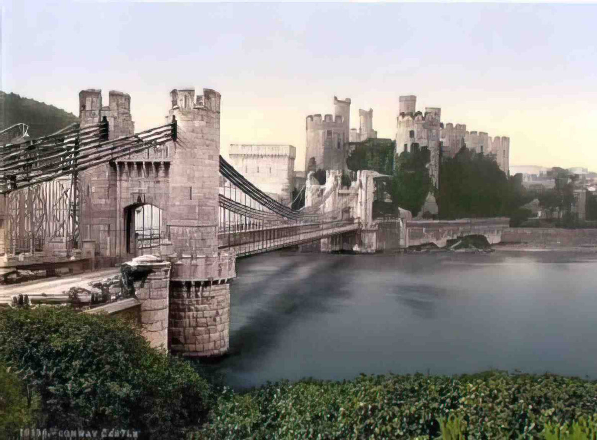 Caernarfonshire Conwy Castle Print 1920s Vintage A4 Photo Print