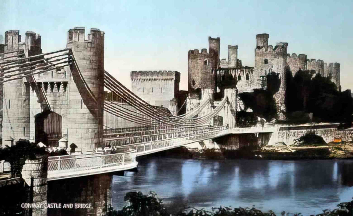 Caernarfonshire Conwy Castle & Bridge 02210013 Vintage A4 Photo Print