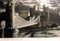 Caernarfonshire Conwy Castle by Moonlight 12080135 Vintage A4 Photo Print