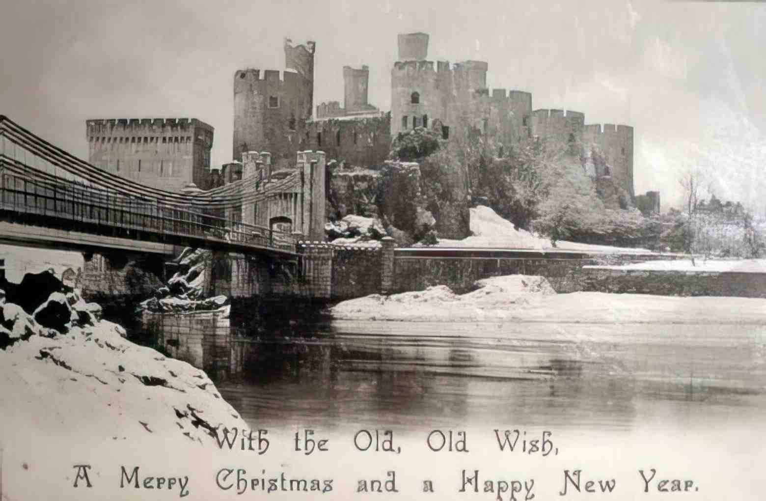 Caernarfonshire Conwy Christmas Card 12080071 Vintage A4 Photo Print
