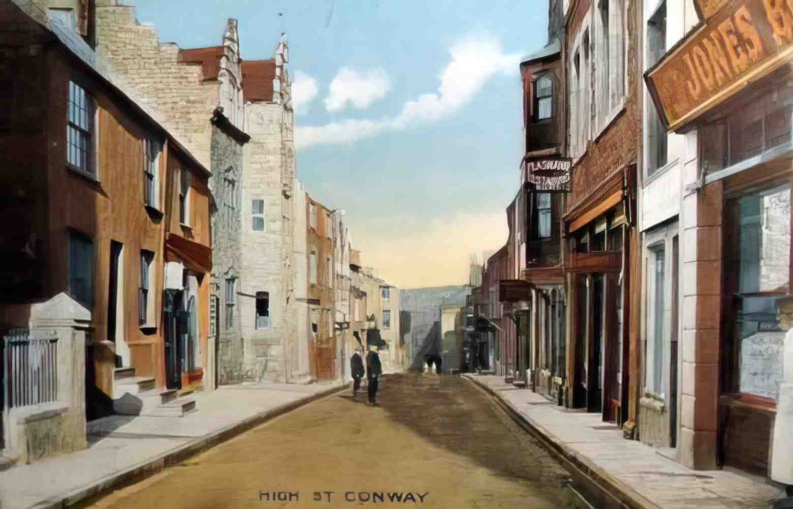 Caernarfonshire Conwy High Street 1925 12080114 Vintage A4 Photo Print
