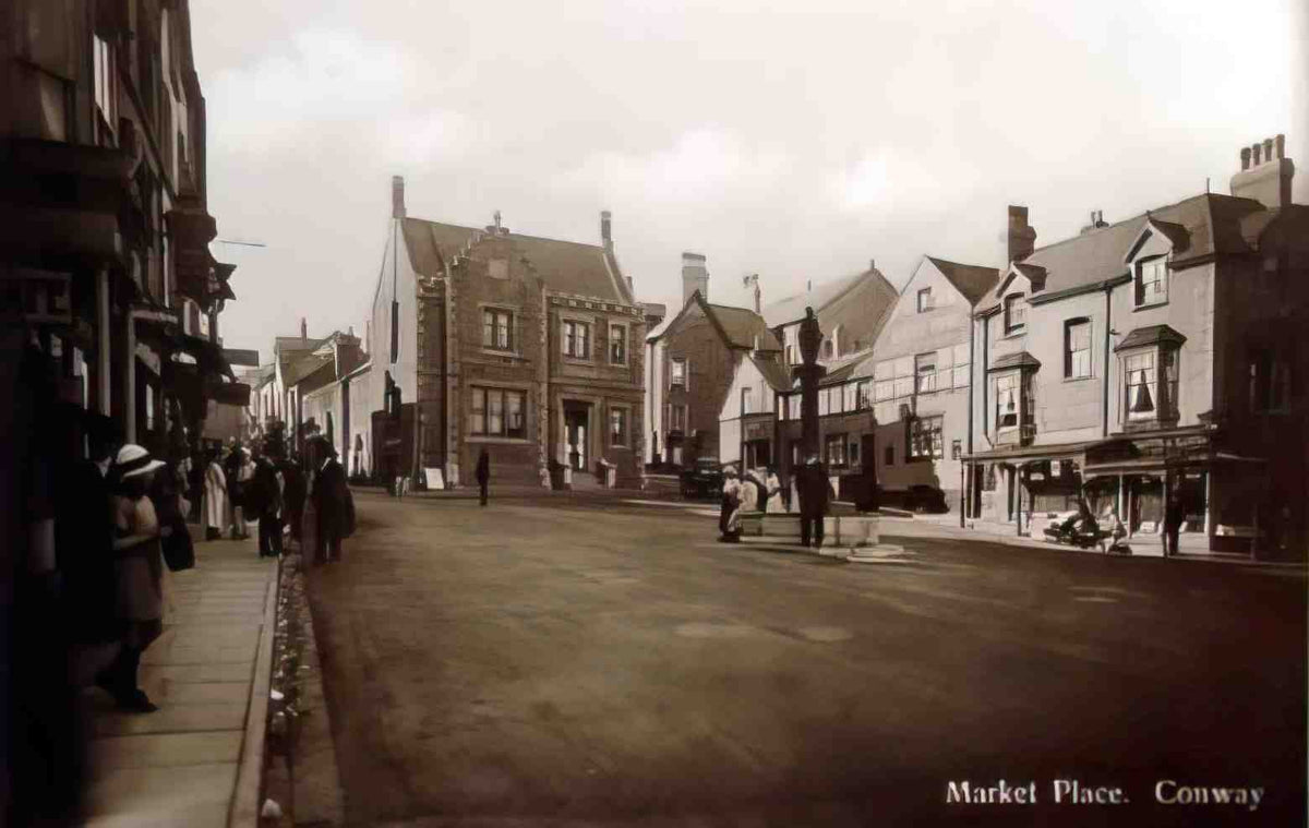 Caernarfonshire Conwy Market Place 1938 12080124 Vintage A4 Photo Print