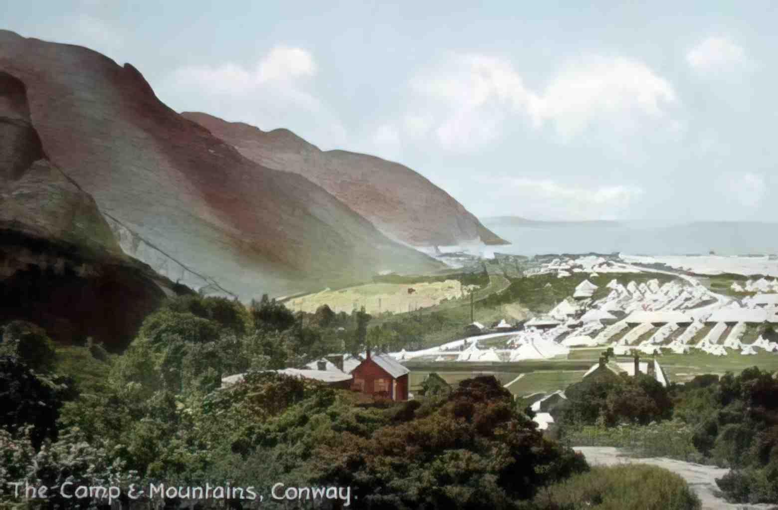 Caernarfonshire Conwy Military Camp and Mountains 1908 12080102 Vintage A4 Photo Print