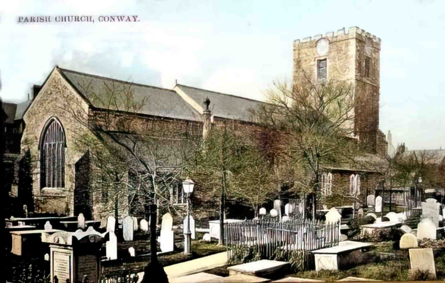 Caernarfonshire Conwy Parish Church 12080093 Vintage A4 Photo Print