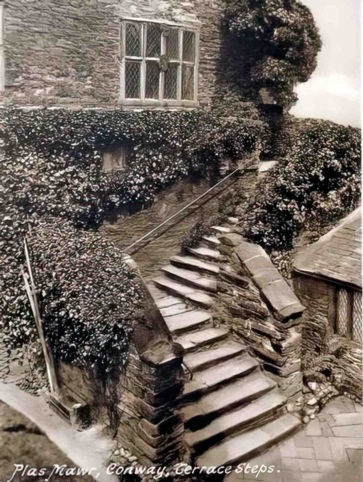 Caernarfonshire Conwy Plas Mawr Terrace Steps 12080091 Vintage A4 Photo Print