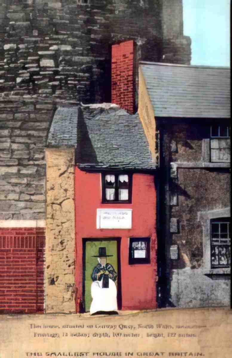 Caernarfonshire Conwy Smallest House in Britain Vintage A4 Photo Print