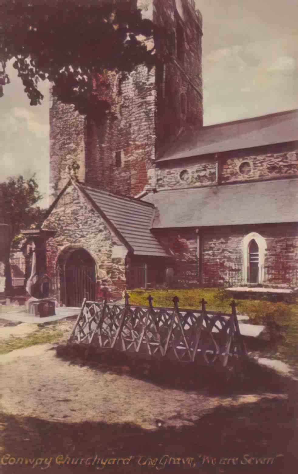 Caernarfonshire Conwy We are Seven Grave Vintage A4 Photo Print