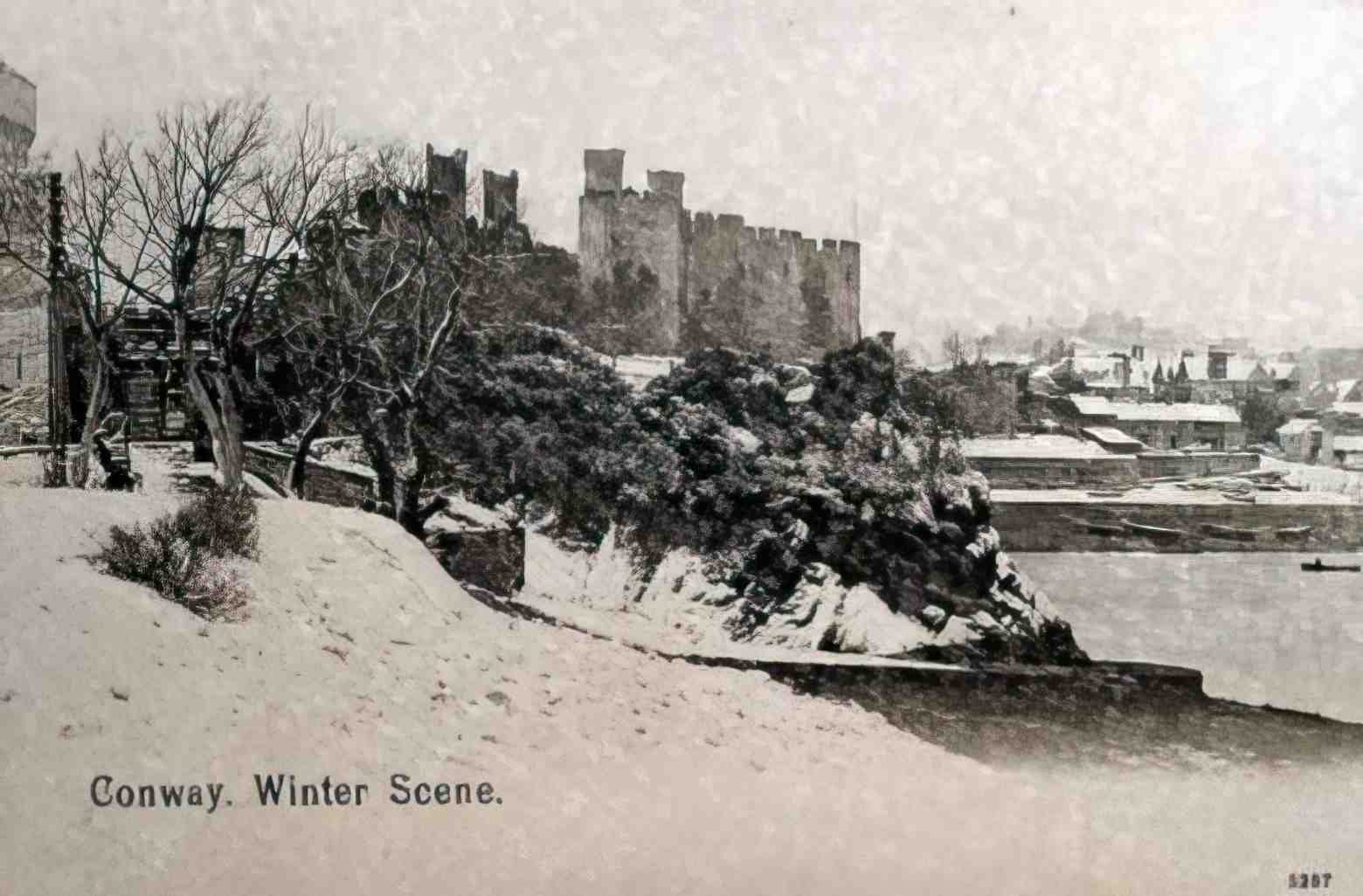 Caernarfonshire Conwy Winter Scene 12080120 Vintage A4 Photo Print