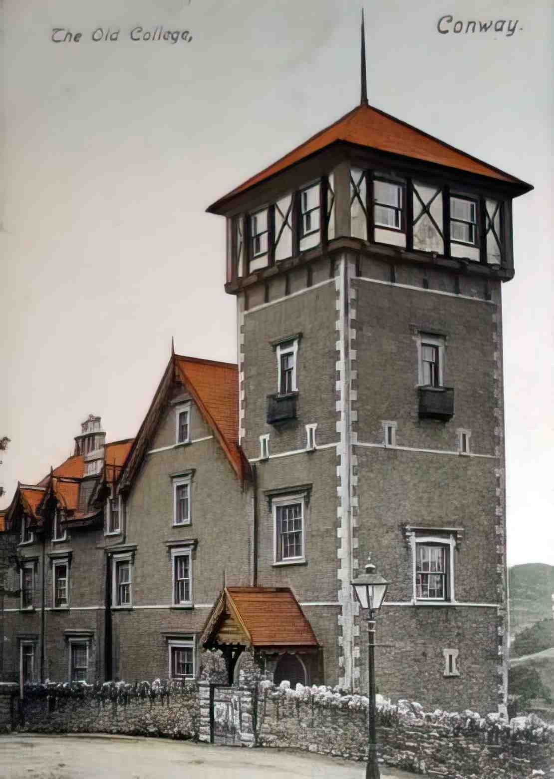 Caernarfonshire Conwy the old College 12080140 Vintage A4 Photo Print