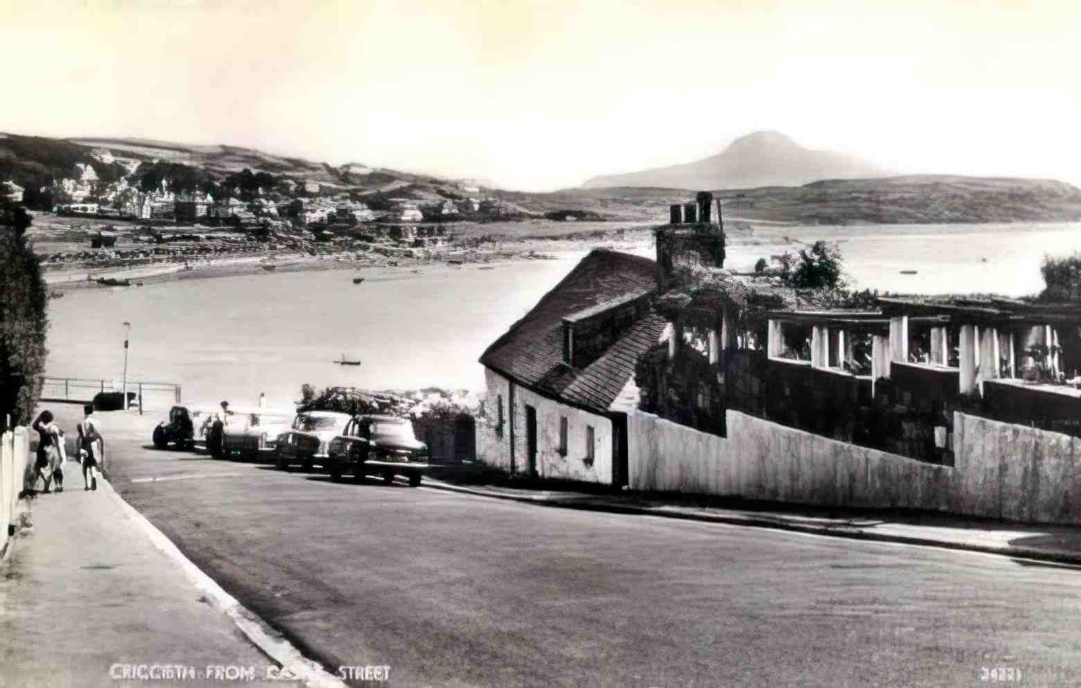 Caernarfonshire Criccieth Castle Street 1950s Vintage A4 Photo Print