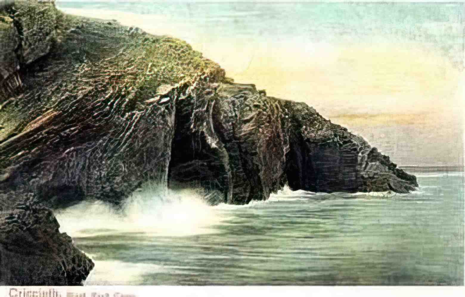 Caernarfonshire Criccieth Sea 1904 Vintage A4 Photo Print