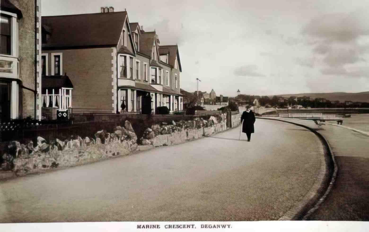 Caernarfonshire Deganwy Marine Crescent II Vintage A4 Photo Print