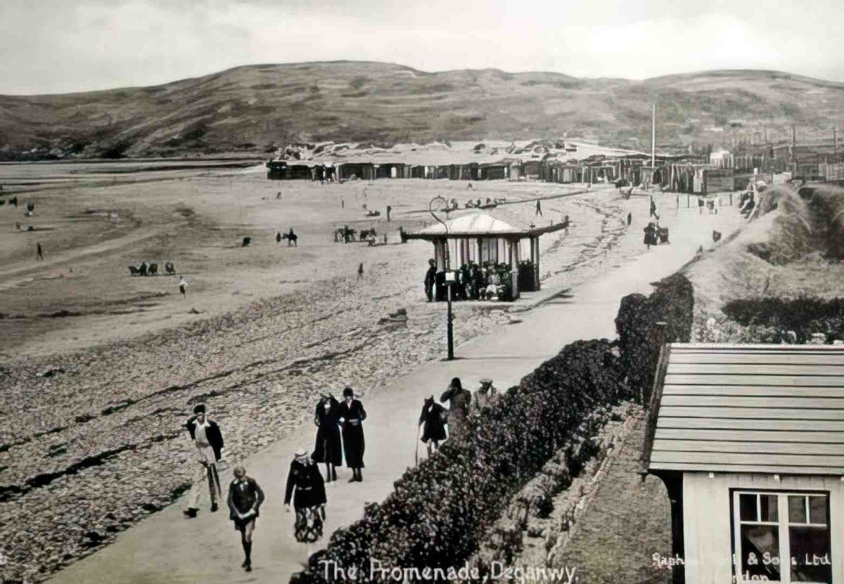 Caernarfonshire Deganwy Promenade Vintage A4 Photo Print