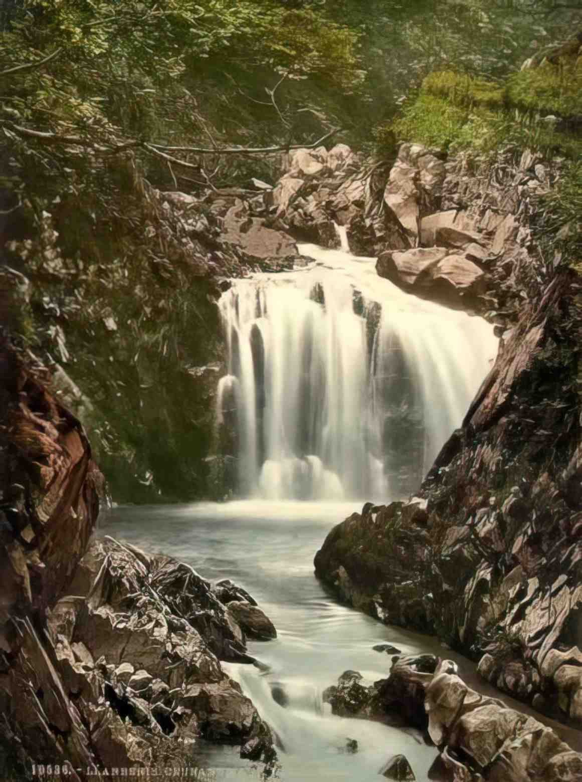 Caernarfonshire Llanberis Cennant Mawr Lower Fall Vintage A4 Photo Print