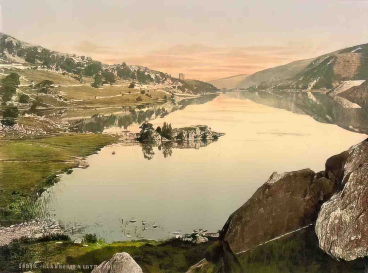 Caernarfonshire Llanberis Llyn Peris Vintage A4 Photo Print