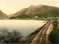 Caernarfonshire Llanberis Snowdon from Padarn Llyn Vintage A4 Photo Print