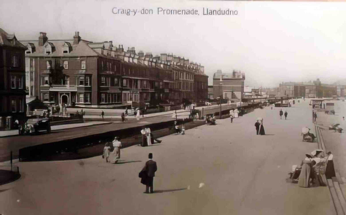 Caernarfonshire Llandudno Craig y Don Promenade 1911 Vintage A4 Photo Print
