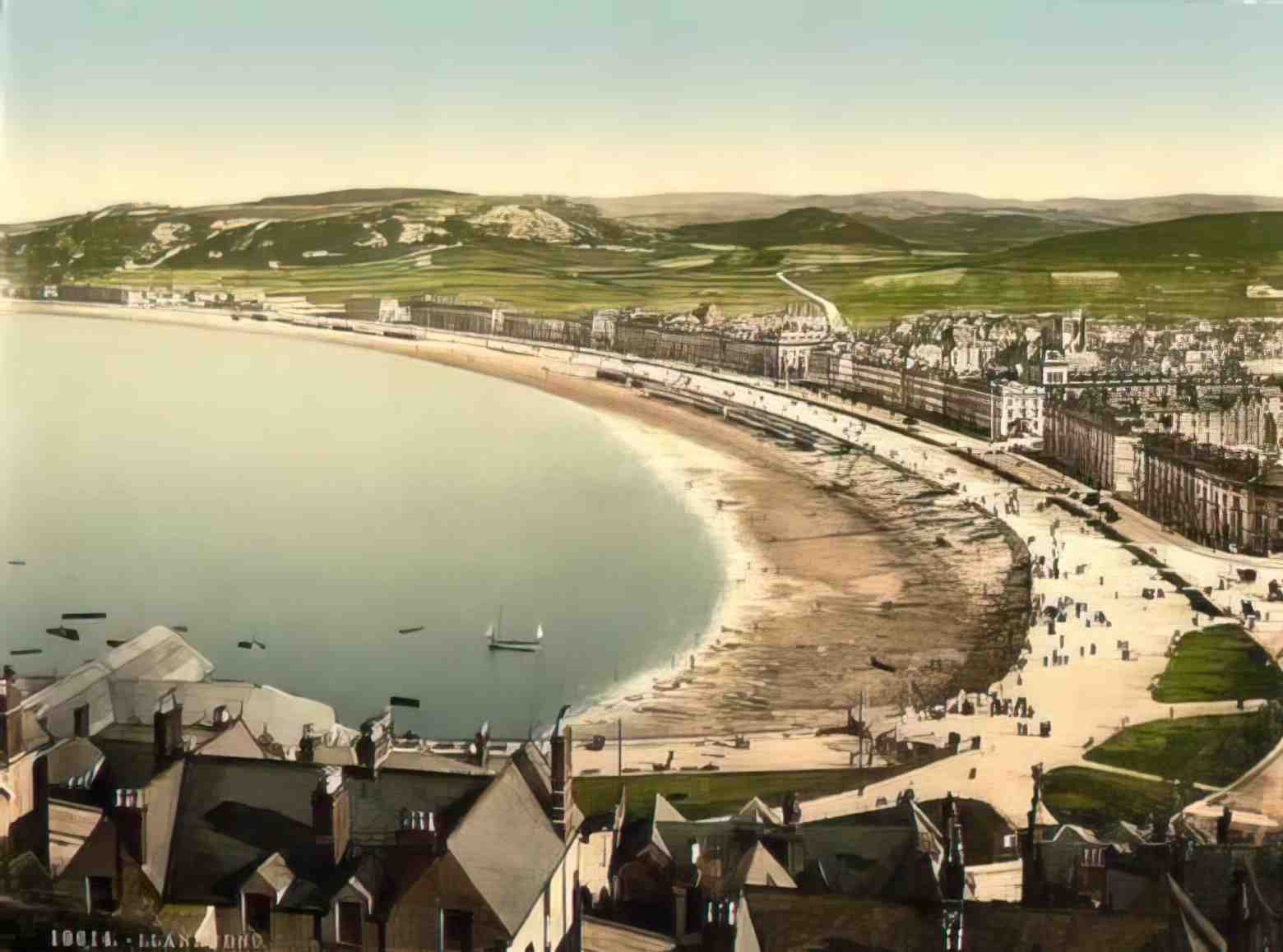 Caernarfonshire Llandudno General View Vintage A4 Photo Print