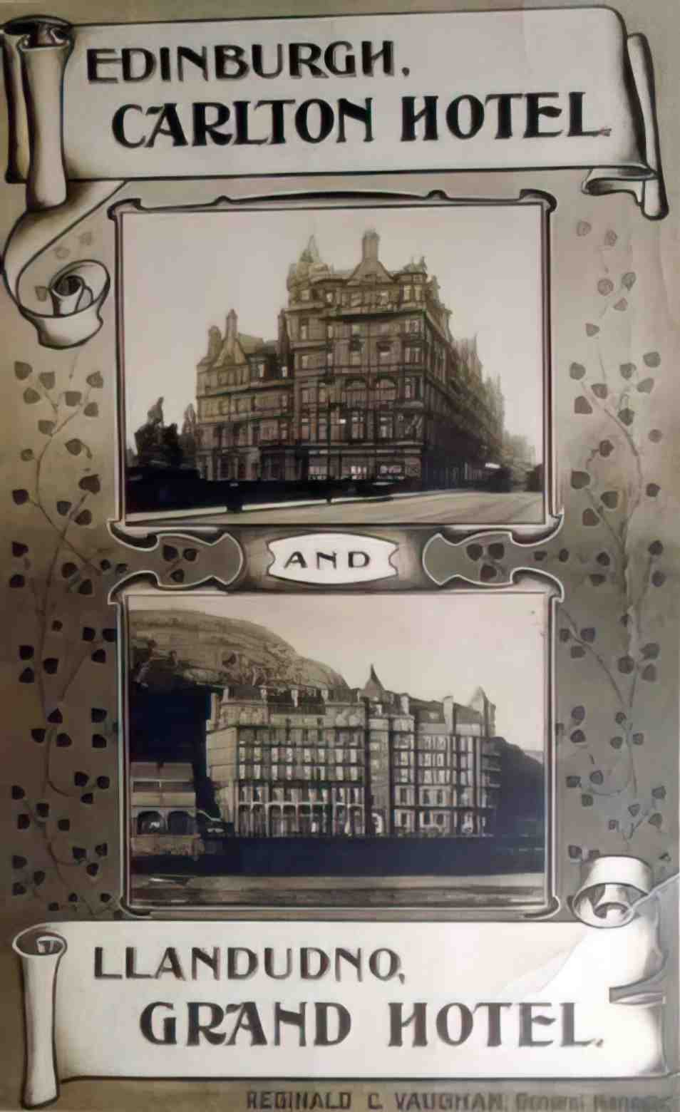 Caernarfonshire Llandudno Grand Hotel Postcard Vintage A4 Photo Print