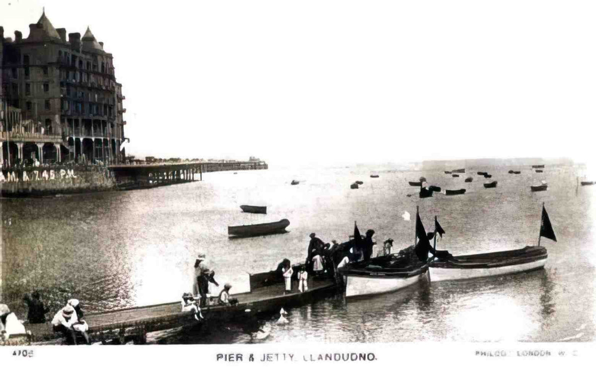 Caernarfonshire Llandudno Jetty 1920s Vintage A4 Photo Print