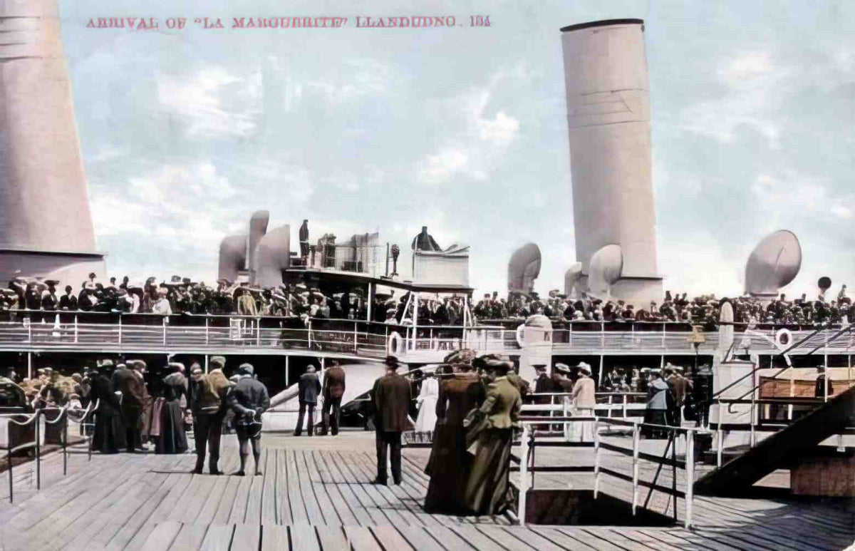 Caernarfonshire Llandudno La Marguerite Arriving 1900s Vintage A4 Photo Print