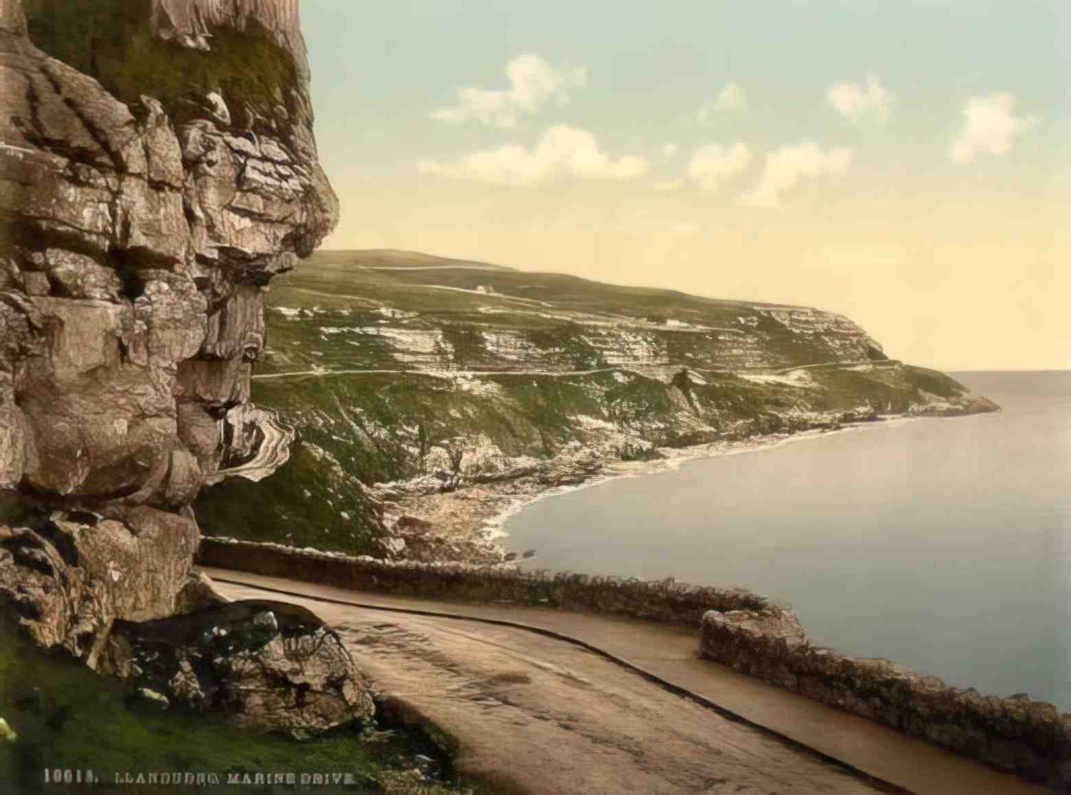 Caernarfonshire Llandudno Marine Drive Vintage A4 Photo Print