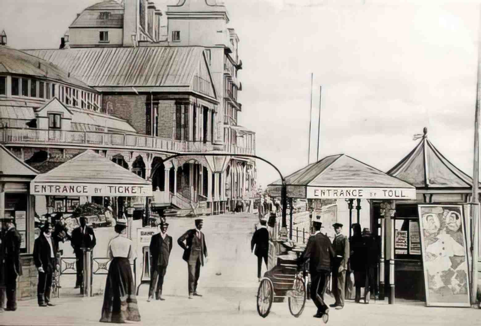 Caernarfonshire Llandudno Pier Entrance 1904 Vintage A4 Photo Print