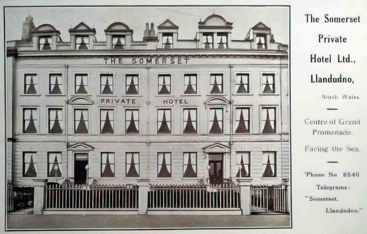 Caernarfonshire Llandudno The Somerset Private Hotel Vintage A4 Photo Print