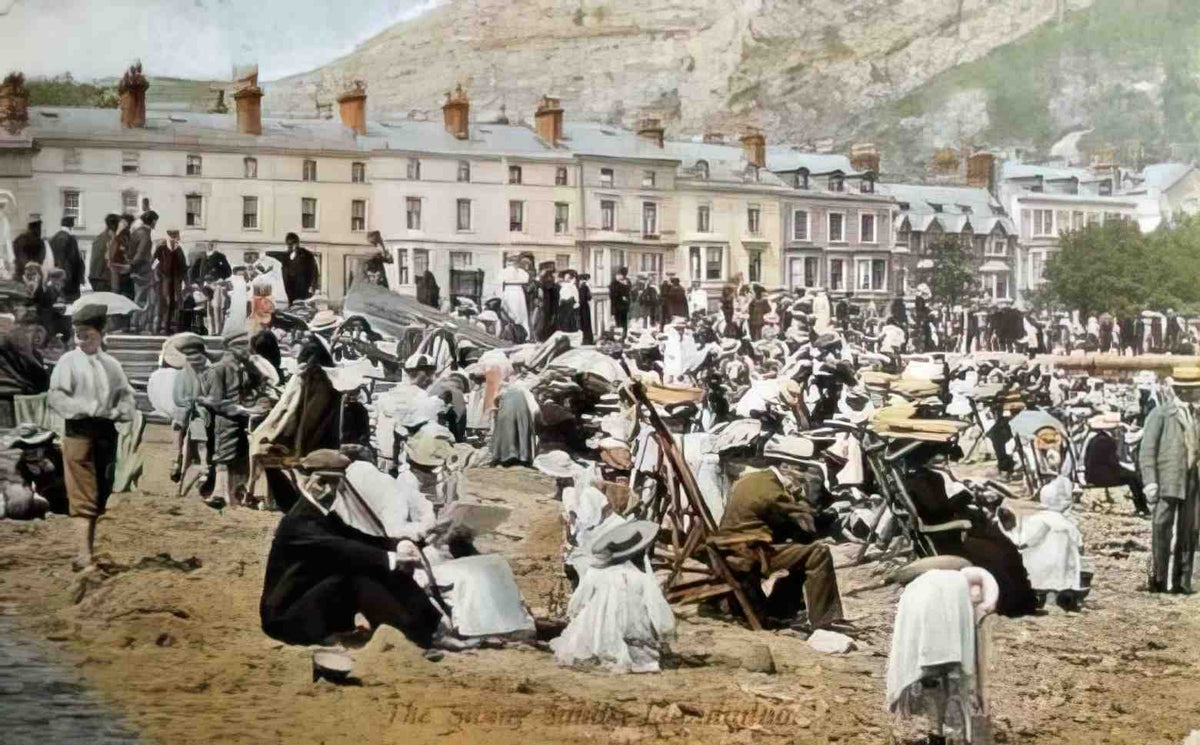 Caernarfonshire Llandudno The Sunny Sands 1906 Vintage A4 Photo Print