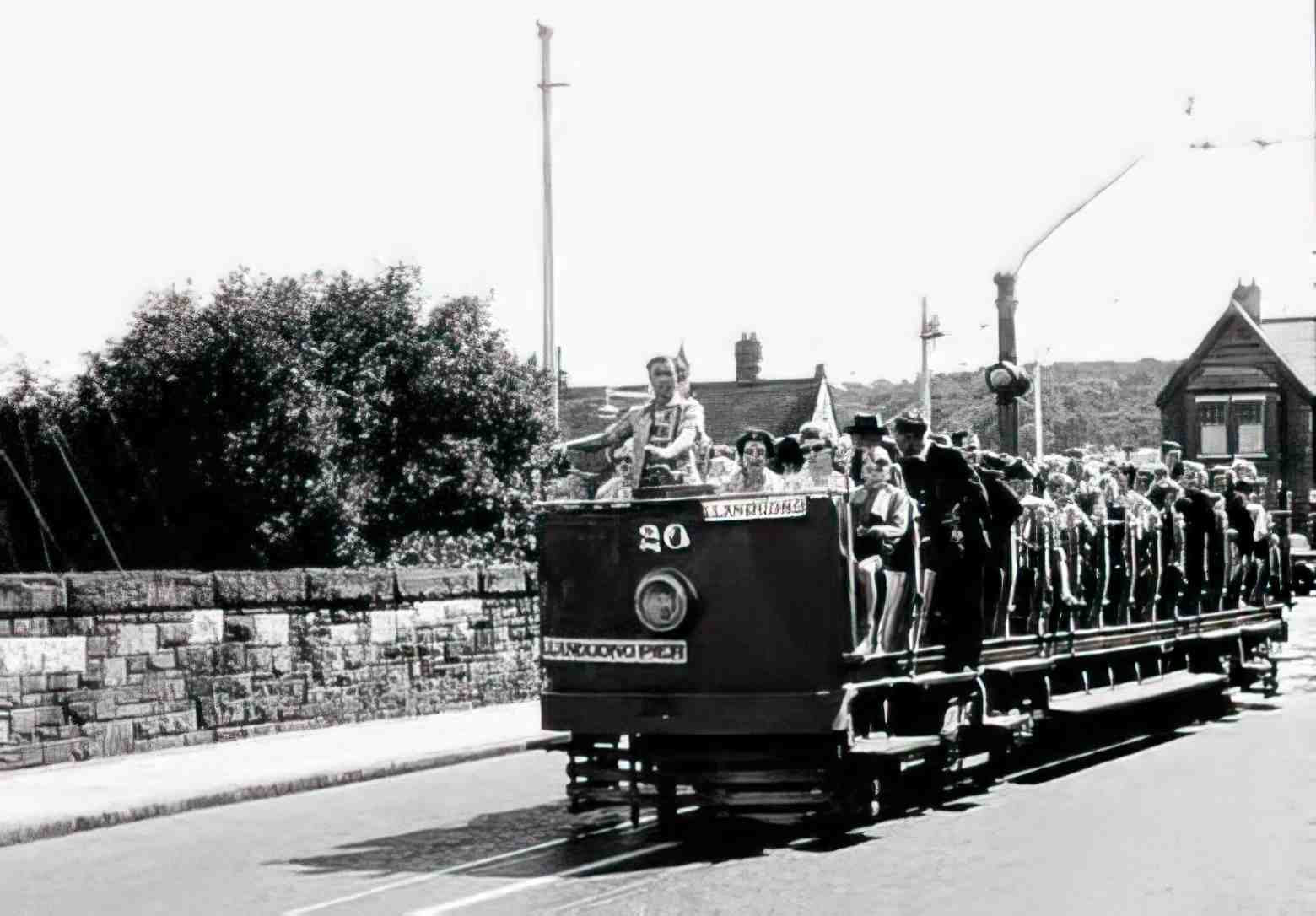 Caernarfonshire Llandudno Toastrack Vintage A4 Photo Print