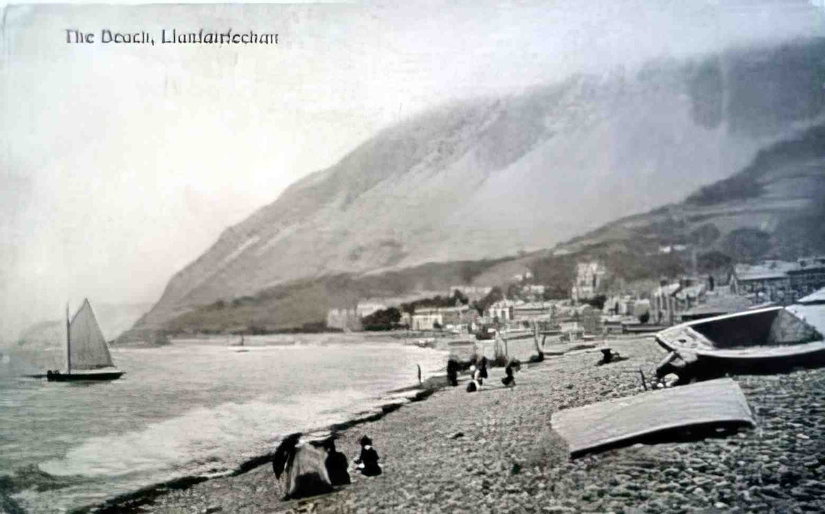 Caernarfonshire Llanfairfechan Beach 1900s Vintage A4 Photo Print