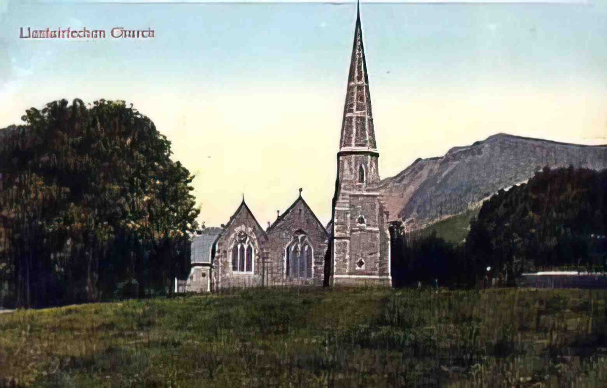 Caernarfonshire Llanfairfechan Church 1920s Vintage A4 Photo Print