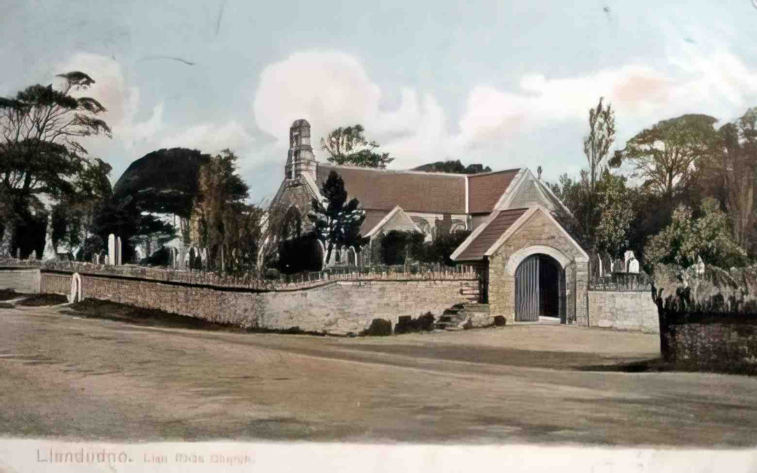 Caernarfonshire Llanrhos St Hilarys Church 1905 Vintage A4 Photo Print