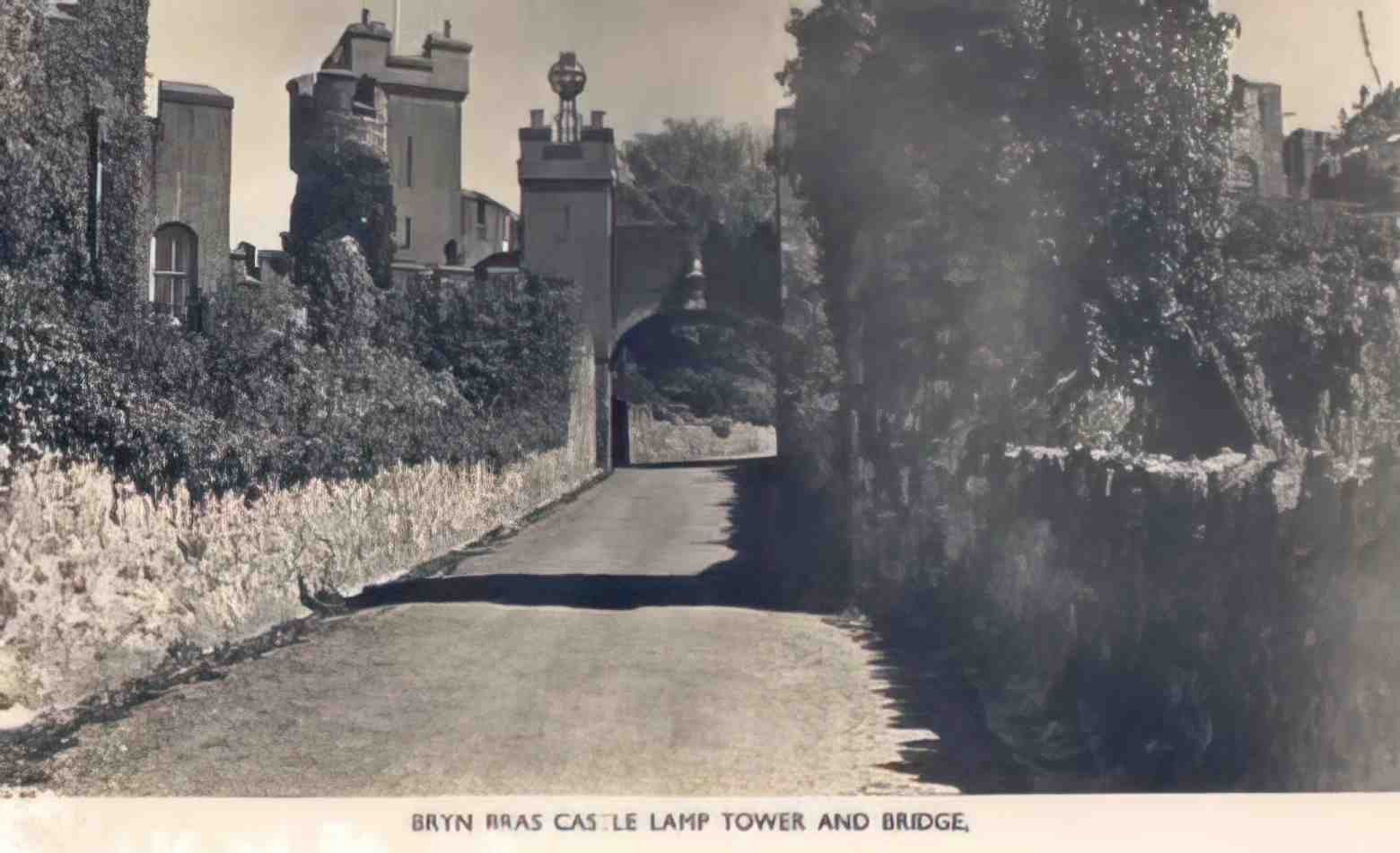 Caernarfonshire Llanrug Bryn Bras Castle Lamp Tower & Bridge Vintage A4 Photo Print
