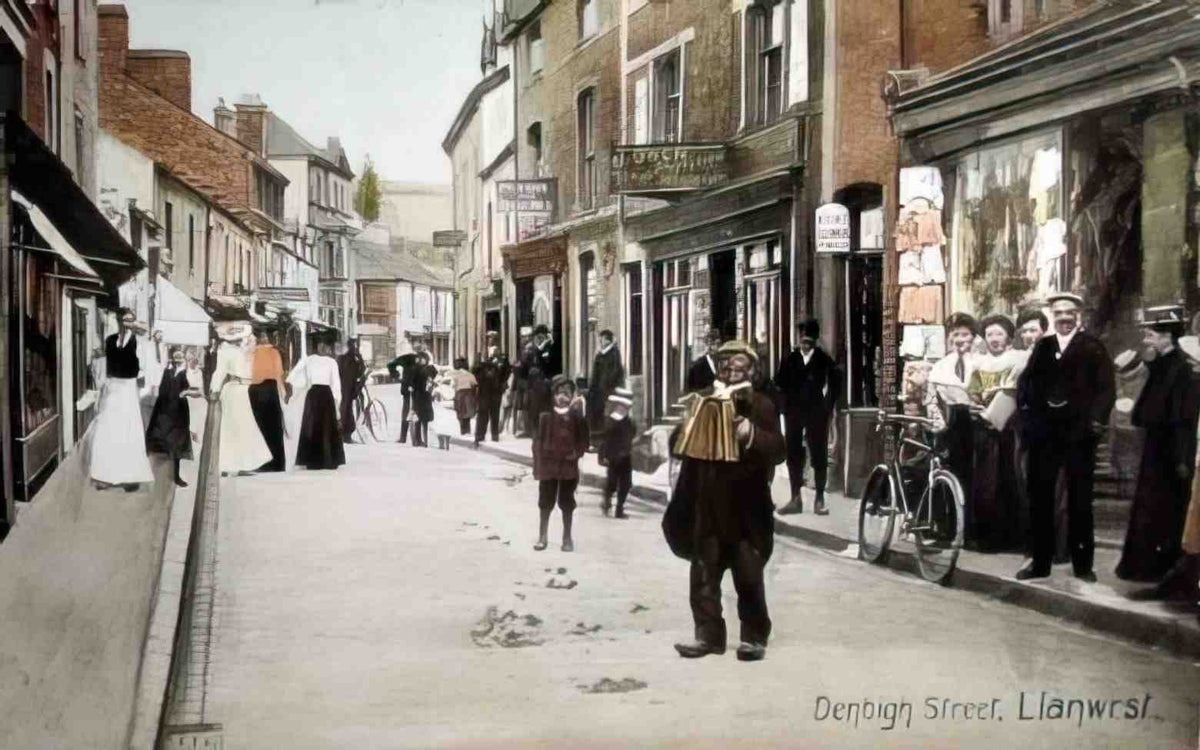 Caernarfonshire Llanrwst Denbigh Street 1912 Vintage A4 Photo Print