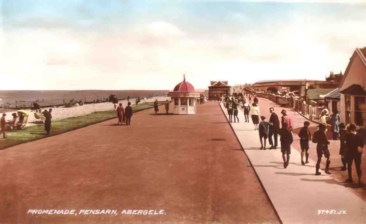 Caernarfonshire Pensarn Promenade 1939 Vintage A4 Photo Print