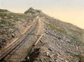 Caernarfonshire Snowdon Railway at the summit Vintage A4 Photo Print