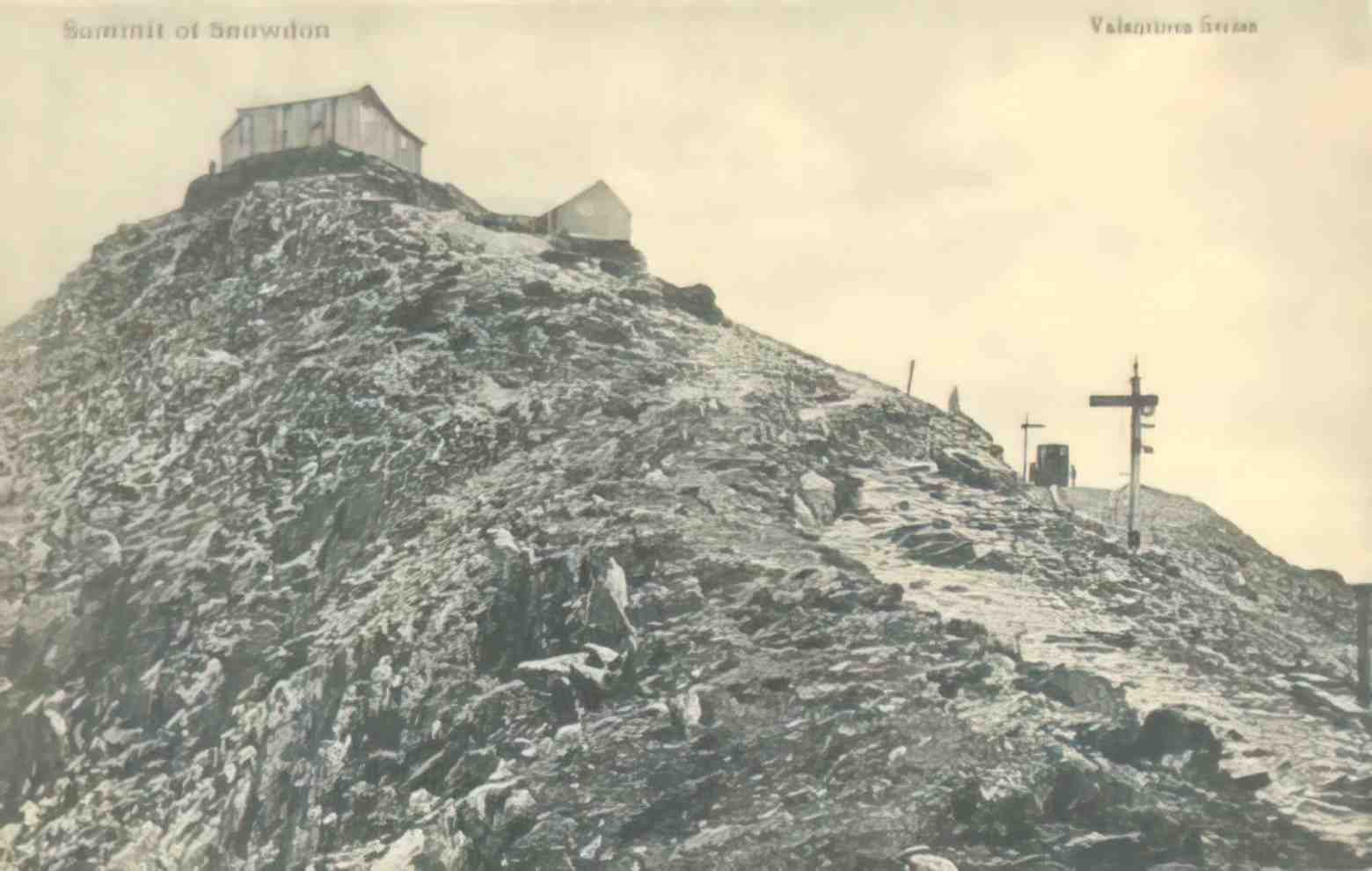 Caernarfonshire Snowdon Summit 1900s Vintage A4 Photo Print