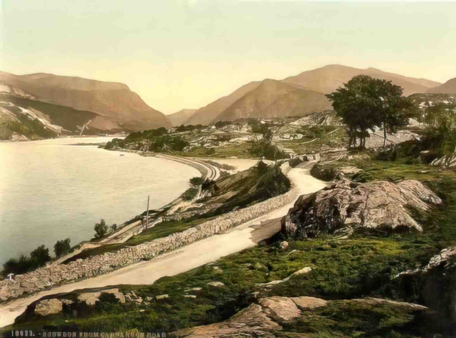 Caernarfonshire Snowdon from Caernarfon Road Vintage A4 Photo Print