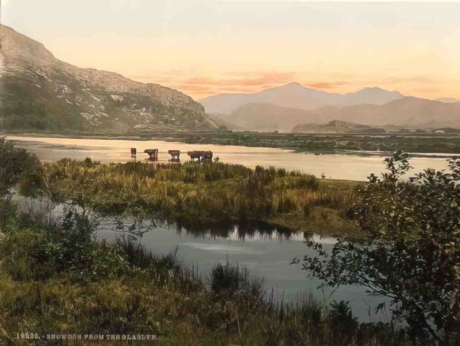 Caernarfonshire Snowdon from Glaslyn Vintage A4 Photo Print