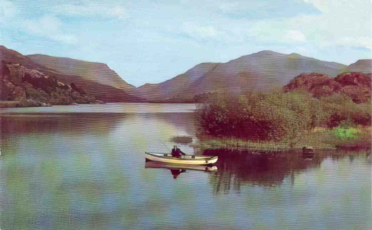 Caernarfonshire Snowdonia Llyn Padarn Fishing Vintage A4 Photo Print