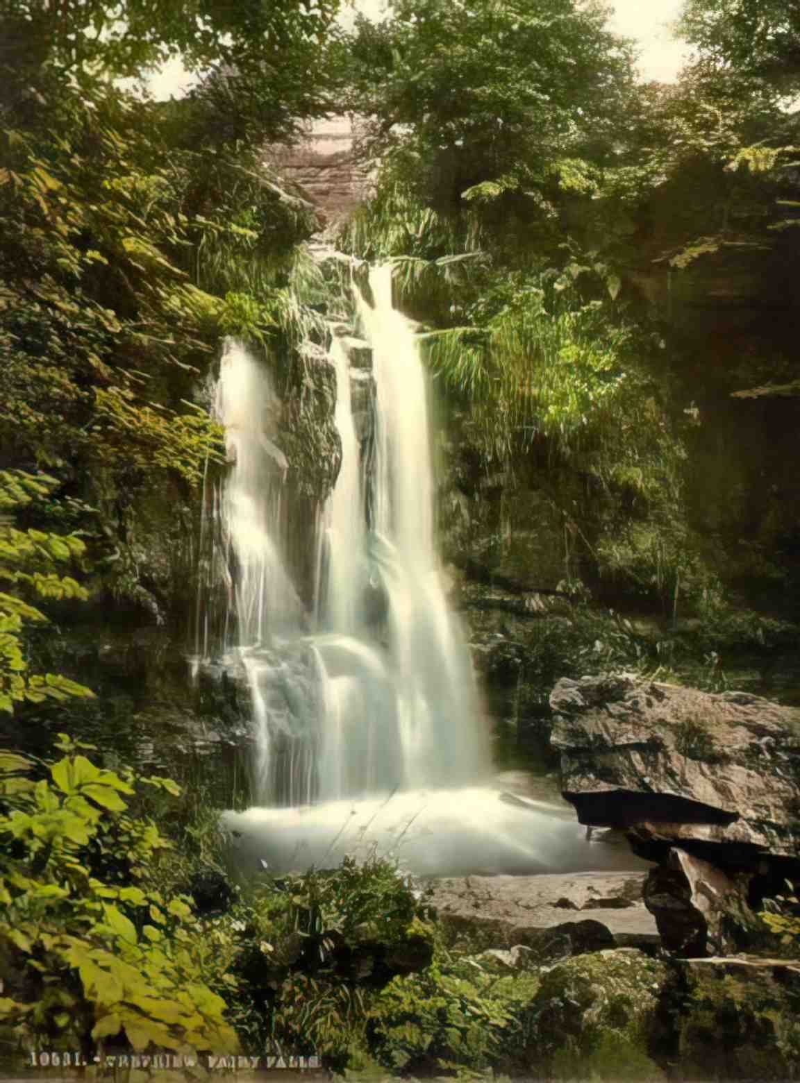 Caernarfonshire Trefriw Fairy Falls Vintage A4 Photo Print