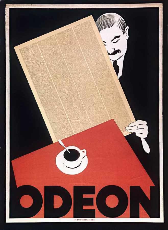  Cafe Odeon Zuri Vintage Advert A4 Photo Print