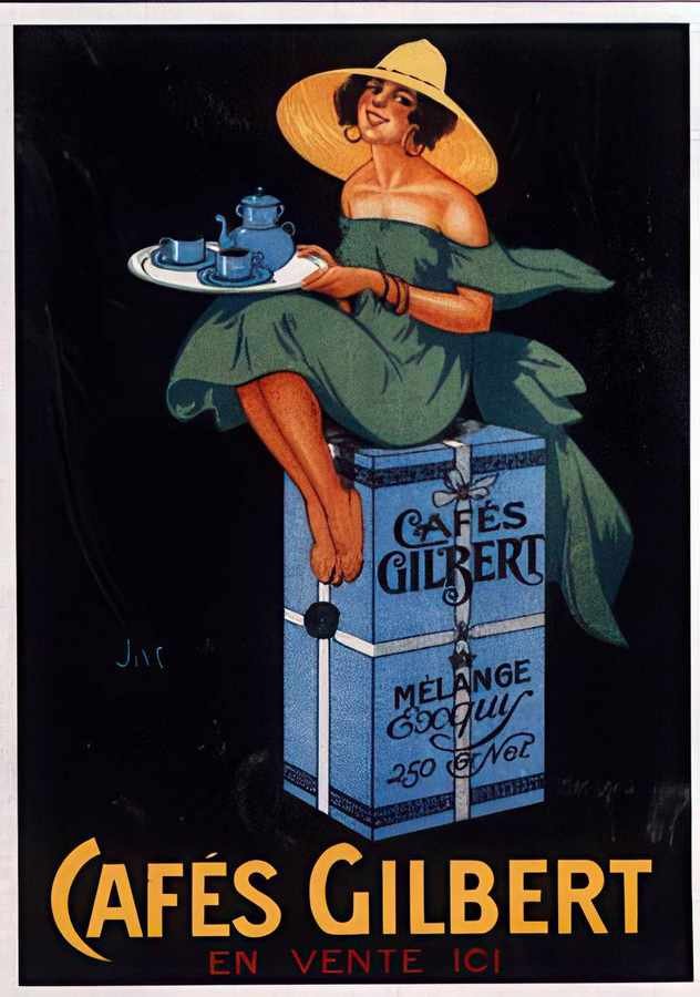  Cafes Gilbert Vintage Advert A4 Photo Print