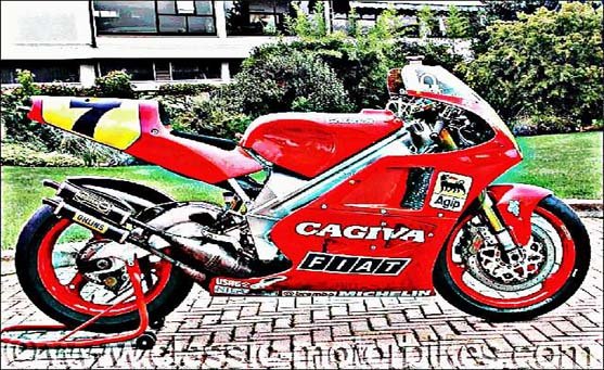 Cagiva 500 motorbike A4 Photo Print