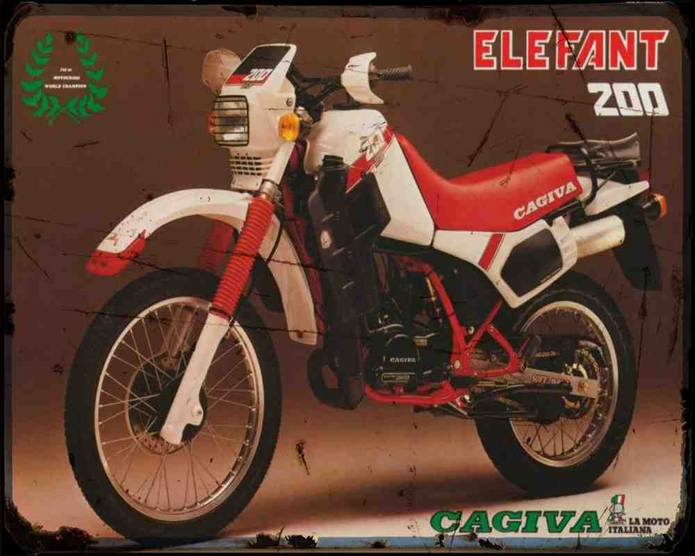 Cagiva Elefant 200 Motorbike Vintage Aged A4 Photo Print