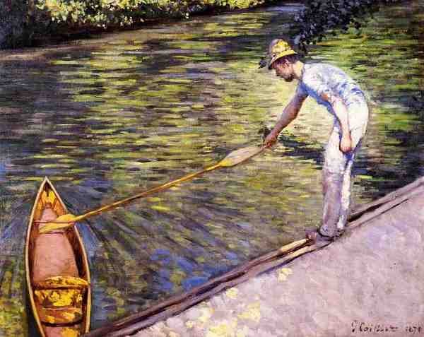 Caillebotte Gustave Boater Pulling On His Perissoire 5 A4 Photo Print