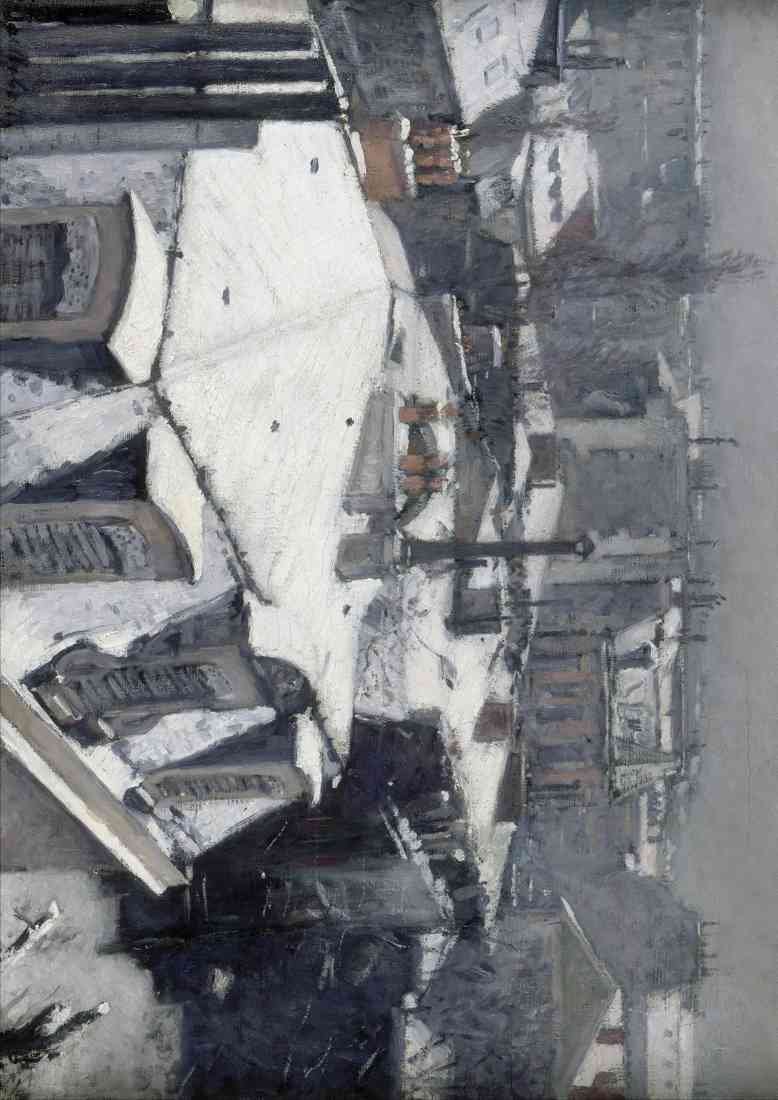 Caillebotte Gustave Rooftops Under Snow 2018 A4 Photo Print