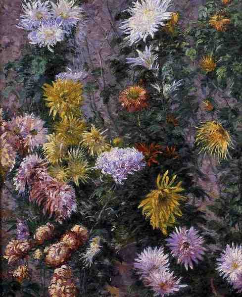 Caillebotte Gustave White And Yellow Chrysanthemums Garden At Petit Gennevilliers 5 A4 Photo Print